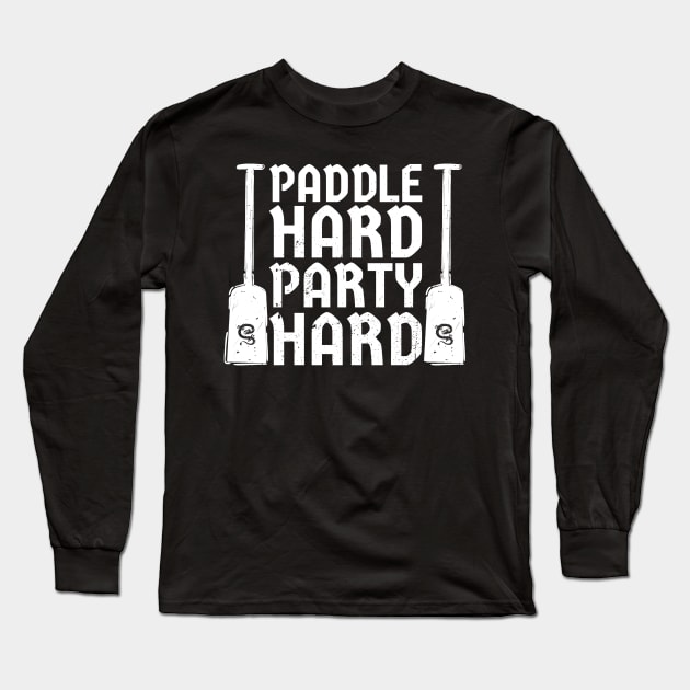 Paddle hard - white grunge dragon boat Long Sleeve T-Shirt by CoinDesk Podcast